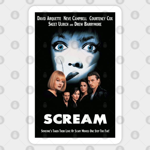 Scream - 1996 cult slasher horror movie Sticker by caseofstyle